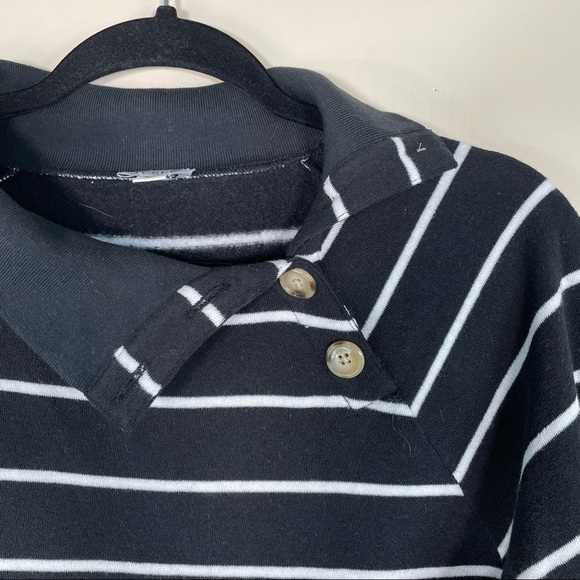 J Crew Stripe Fold Over Collar Sweater - Picture 4 of 5